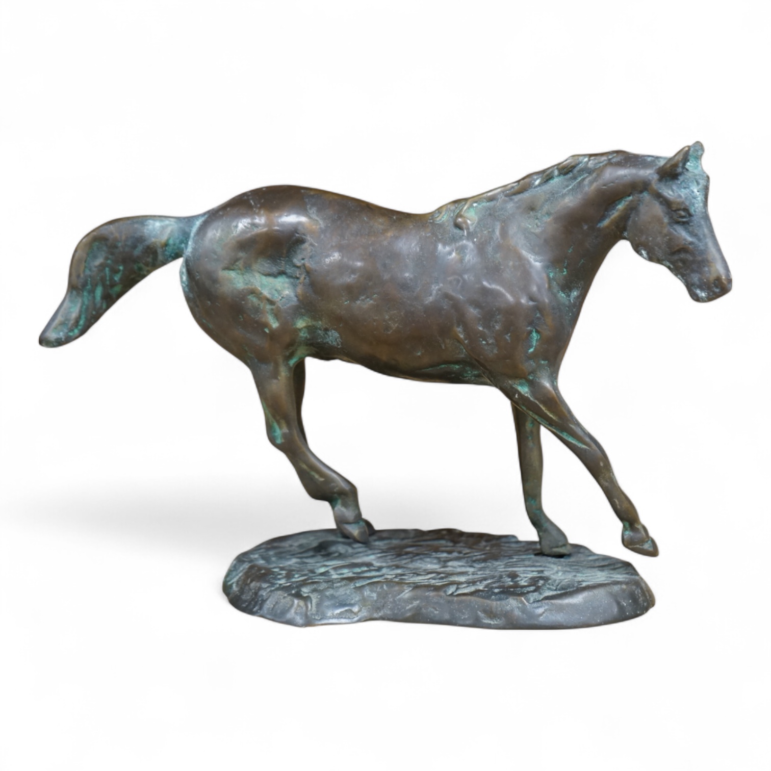 A bronze model of a horse, 23cm wide